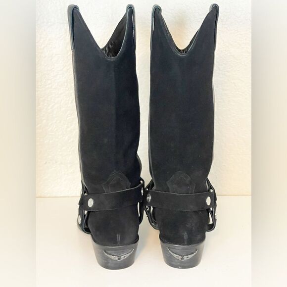 Zadig and Voltaire black suede tall cowboy harness boots French 40/US 9 - Picture 12 of 15